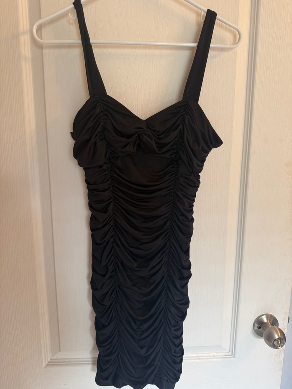 Forever 21 Black Ruched Midi Dress